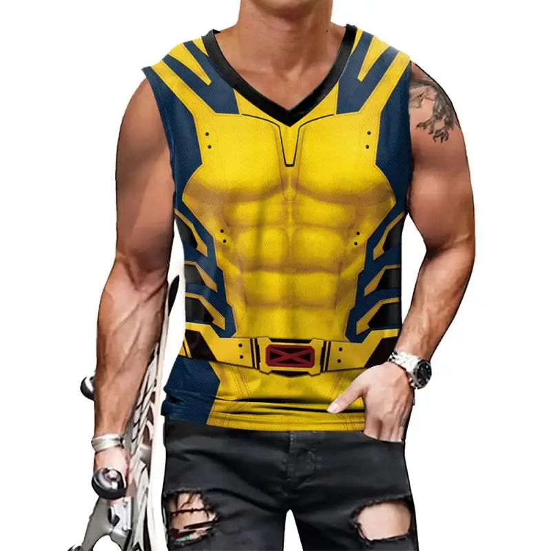 

Halloween Tank Tops for Men Superhero Cosplay Vest 3D Printed Costume Carnival Party Sleeveless Shirt V-Neck Fancy Novelty Tee