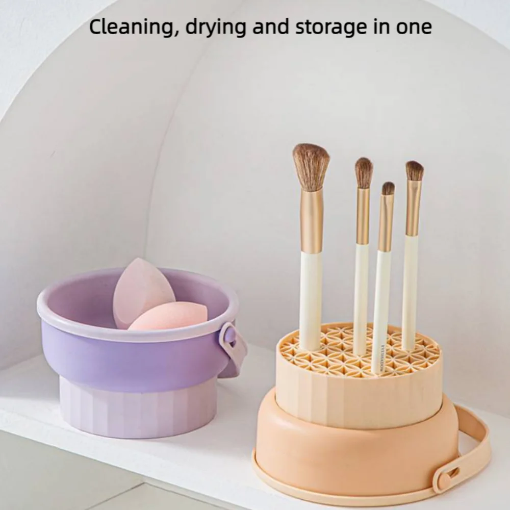Makeup Brush Cleaner Cleaning And Drying Storage Tray 3-in-1 Silicone Beauty Tool Cleaning Bowl Practical Cleaning Tool image 3