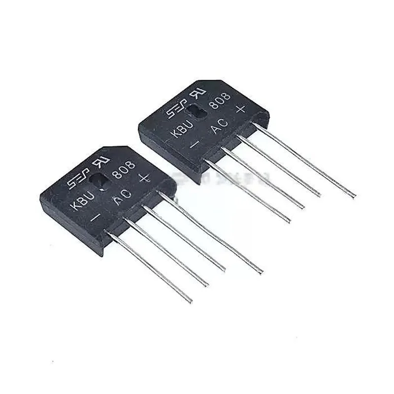 5 uds KBU808 puente rectificador agujero pasante KBU808 800V 8A SEP puente rectificador puente plano rectificador 4 pines nuevo