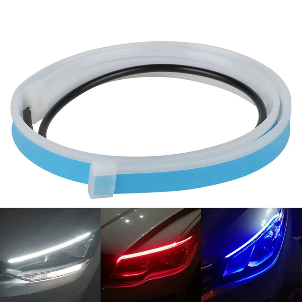 

1pc LED Daytime Running Lights Two-Color Ultra-Thin Integrated Lights Turn Signals Streamer Decorative Lamp Light