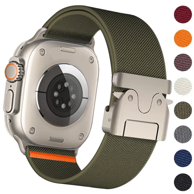 Nylonowy pasek do Apple Watch Band Ultra 2 49 mm 10 9 8 7 46 mm 45 mm 41 mm 44 mm 42 mm Pleciona elastyczna bransoletka do IWatch Series 6 SE