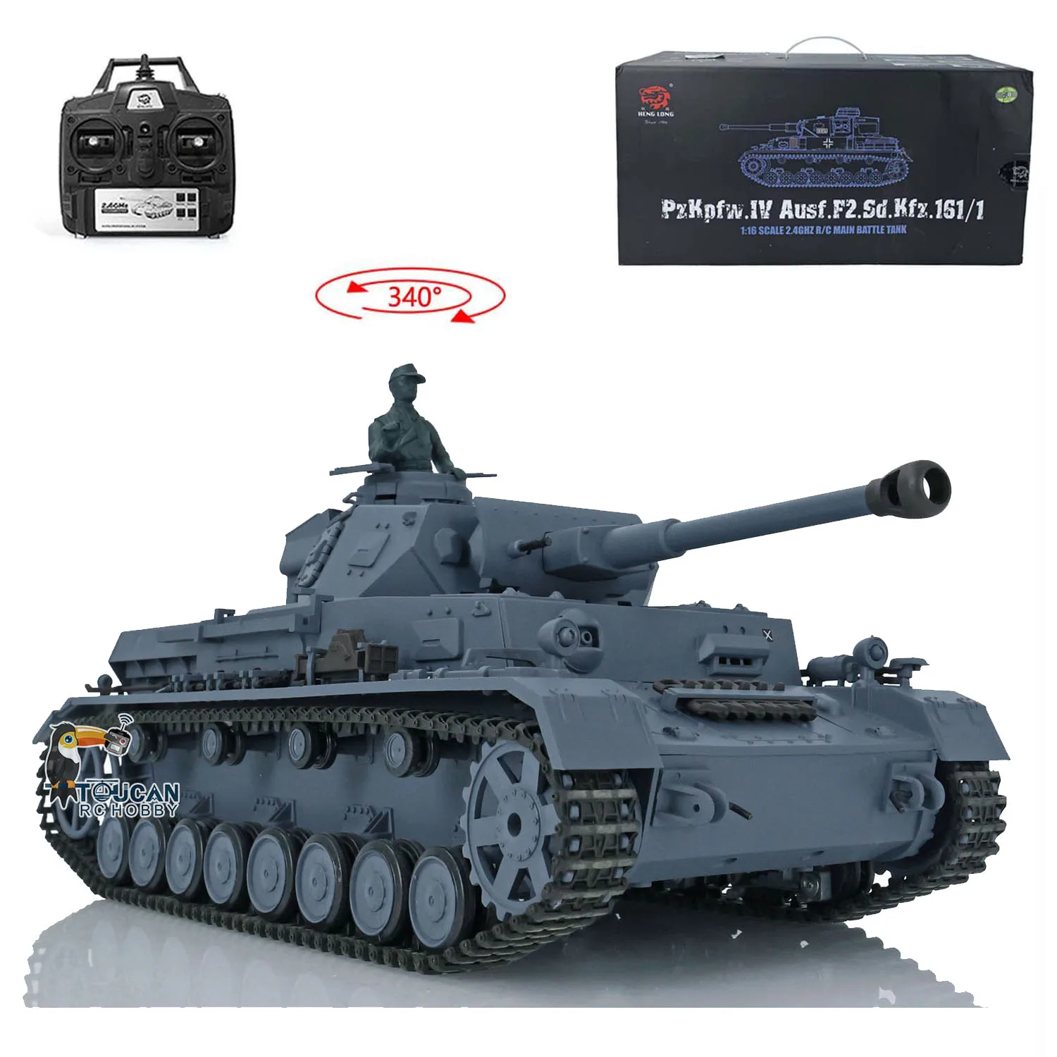 Estoque dos eua heng longo rtr rc tanque modelo 1:16 7.0 plástico alemão panzer iv f2 durável tanques de controle de rádio design realista th17395