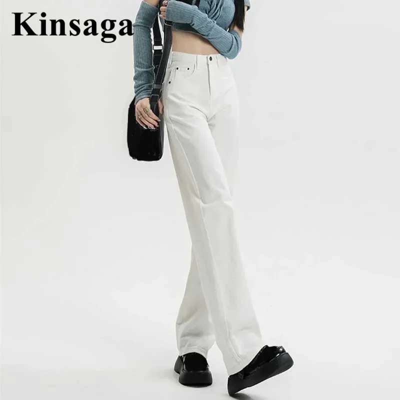 

Aesthetic High Waist Extra Long Mopping Jeans Tall Girl Hip Hop 90s Chic Straight Demin Pants College Baggy White Joggers Women