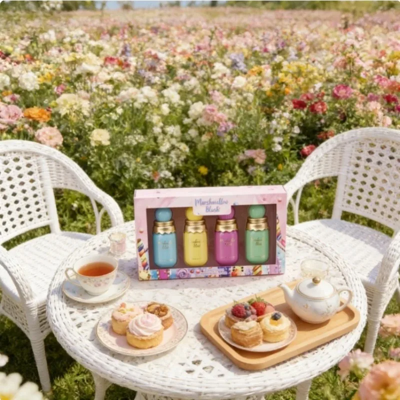 

120ML Womens Eau De Parfum Gift Set 4PCS Sweet Candy Marshmallow Perfume Gourmand Fragrance Cute Bottle Long Lasting Spray