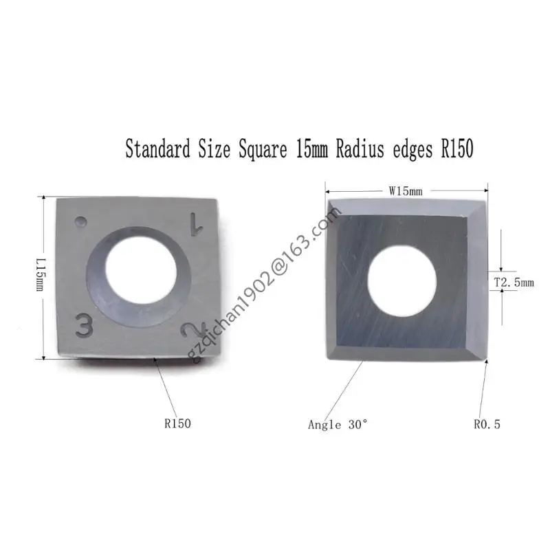 X7ab 10pcs/pacco da 15 mm quadrati coltelli per taglieri in carburo 5x15x2,5-30 ° R150 con vite