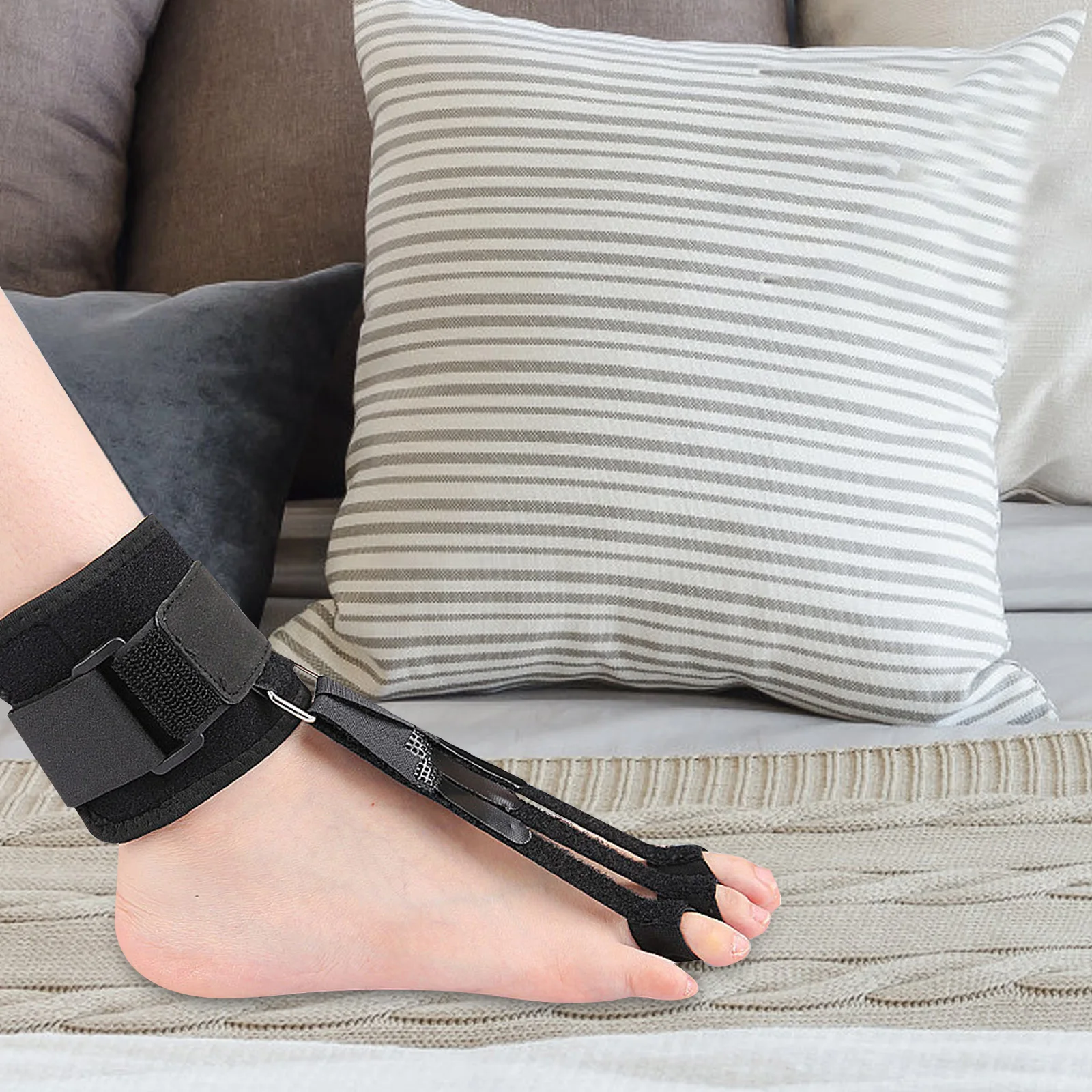 

2 Pcs Toe Traction Device Adjustable Drop Foot Support Ankle for Walking Protector Strap OK Cloth Brace Achilles Tendon