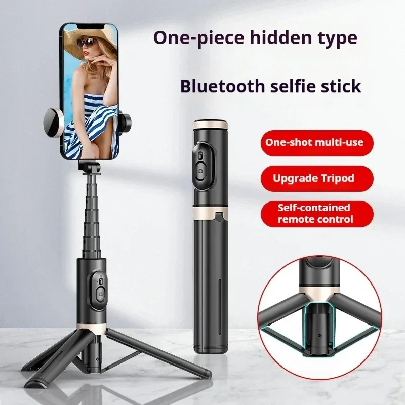 Bluetooth Selfie Stick met roterend ringlicht Ingebouwde statief voor live streaming fotografie video-opname draagbaar