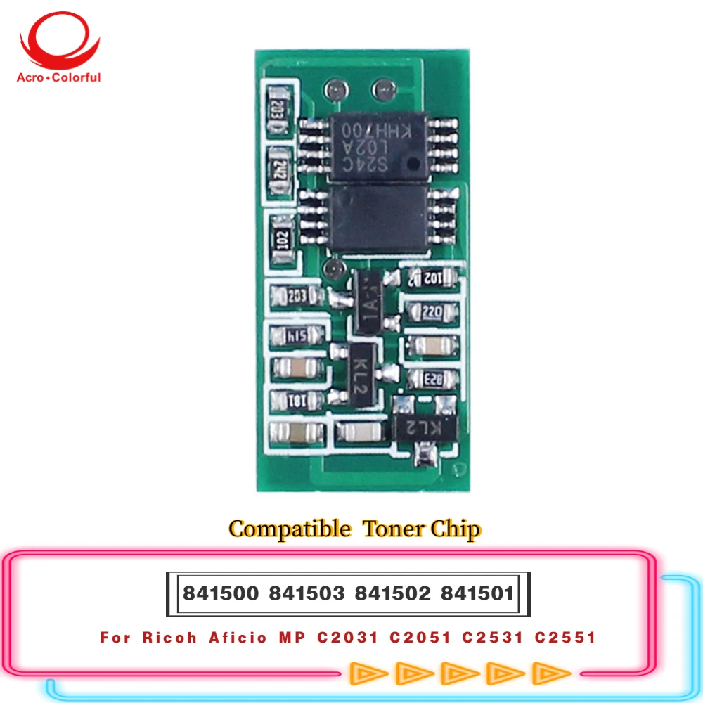 

841500 841501 Чип картриджа с тонером применяется к Ricoh Aficio MP C2031 C2051 C2531 C2551 Чип сброса лазерного принтера 840512 840513