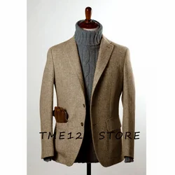 Autumn New Men's Herringbone Jacket V-neck Single-breasted Business Casual Korean Autumn Clothes Best Selling for Men Clothing