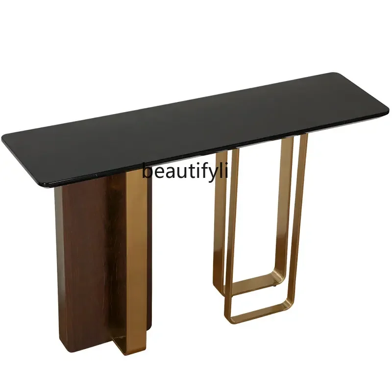 1zMild الفاخرة الرخام خشب متين الشرفة الحديثة الحد الأدنى عرض جانبي تايبي خزانة حائط أوروبية مدخل مدخل خزانة