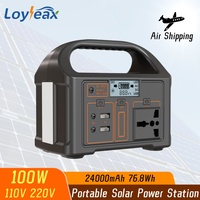 New Arrival 100W Portable Solar Power Station Power Generator 110V 220V LED Light Emergency Solar Power Bank for Outdoor Camping