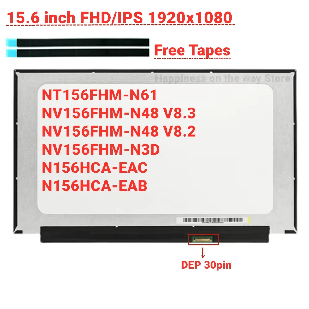 15.6 inch NT156FHM-N61 fit NV156FHM-N48 V8.3 V8.2 N156HCA-EAB NV156FHM-N3D N156HCA-EAC Laptop Lcd screen panel FHD IPS 1920*1080