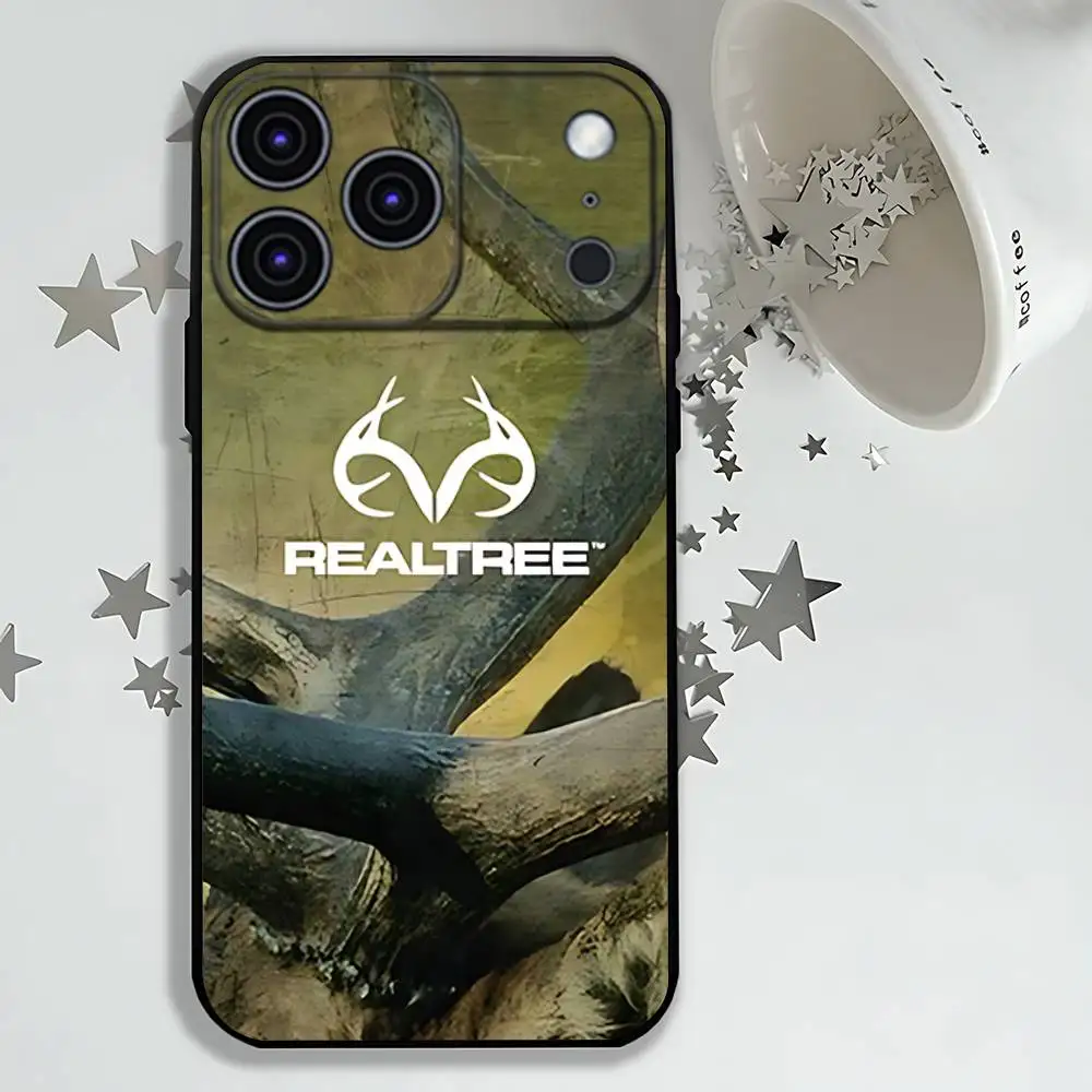 R-Realtree Real Tree Camo  Phone Case For iPhone 17,16,15,14,13,12,11,Pro,Max,Plus,E,Air,Mini Protective Black Cover