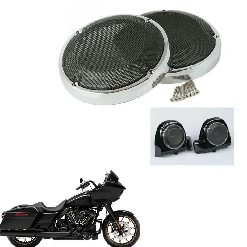 

For Harley Touring Street Electra Gllide Road King 1983-2022 Motorcycle Acsessories6.5" Saddlebag Lid Speaker Grill Cover