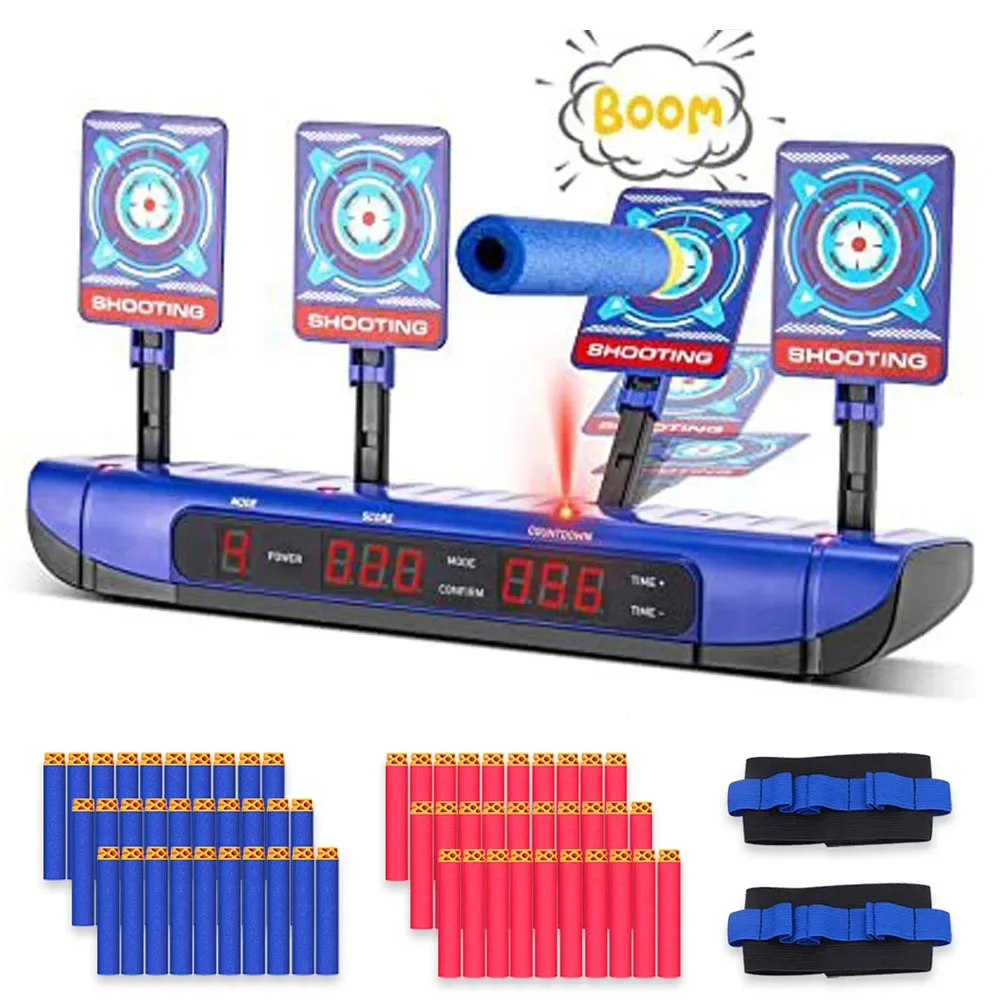 For Nerf Guns Bullets Shooting Target 4 Modes Digital Scoring Auto Reset Target Kid Shooting Game Toys for Kids 2 To 4 Years Old