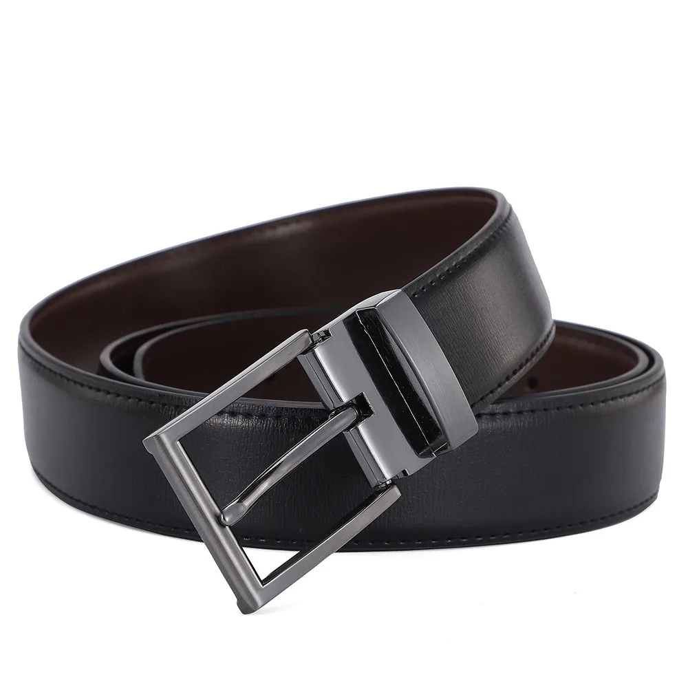 Classic 3.3cm Width Belts Men Metal Pin Buckle Adjustable Leather Waist Belt Jeans Pants Accessories Men's Business Belt Male