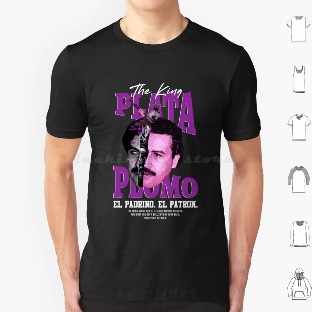 Camiseta De gran tamaño De 100% algodón, camisa De Pablo Escobar El Patron, Blanca Pura, Cocaina, Whisky, etiqueta De marca, Cartel De Plata O Plomo