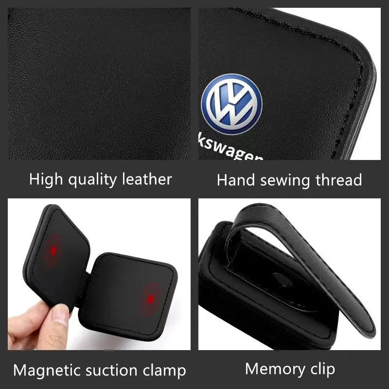 Car Sun Visor Glasses Storage Box Sunglasses Clip Card Ticket Holder For VW Volkswagen Golf Polo Passat Tiguan Touran Jetta