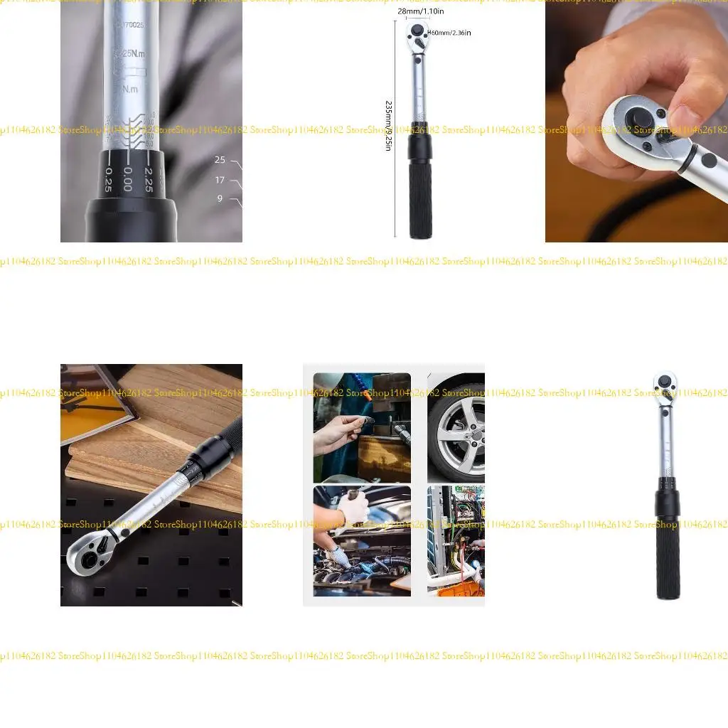 

Q2Q4 3/8" Torque Wrench 5-25Nm Square Drive Torque Wrench Precise Reversible Ratchet Torque Wrench Adjustable Torque