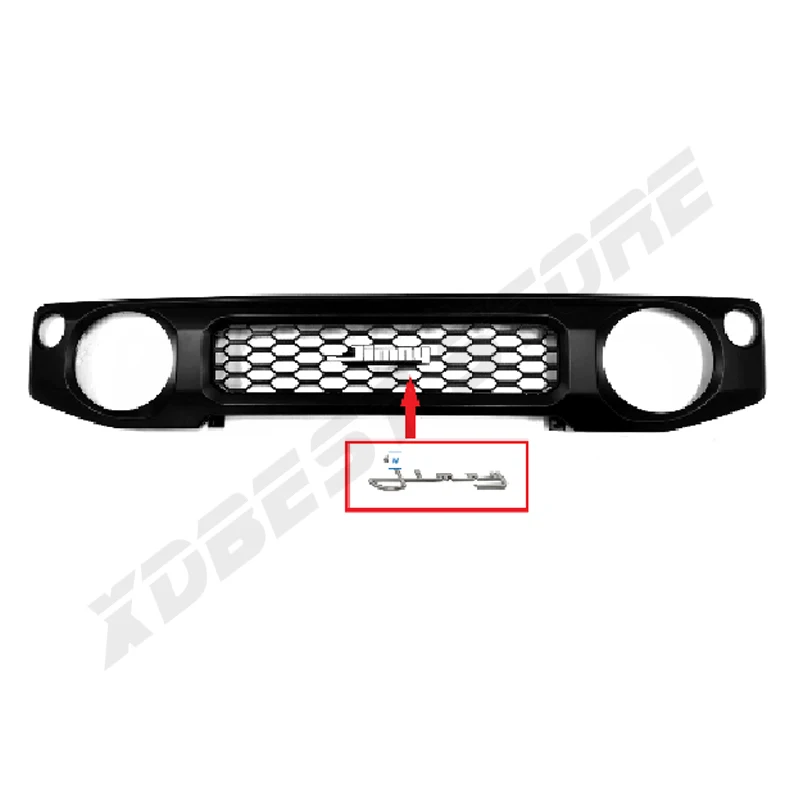 Car Grill Mesh Racing Grills Car Black Kidney Front Grille Cover Car Accessories with Logo For Suzuki Jimny JB64 JB74 2019-2023