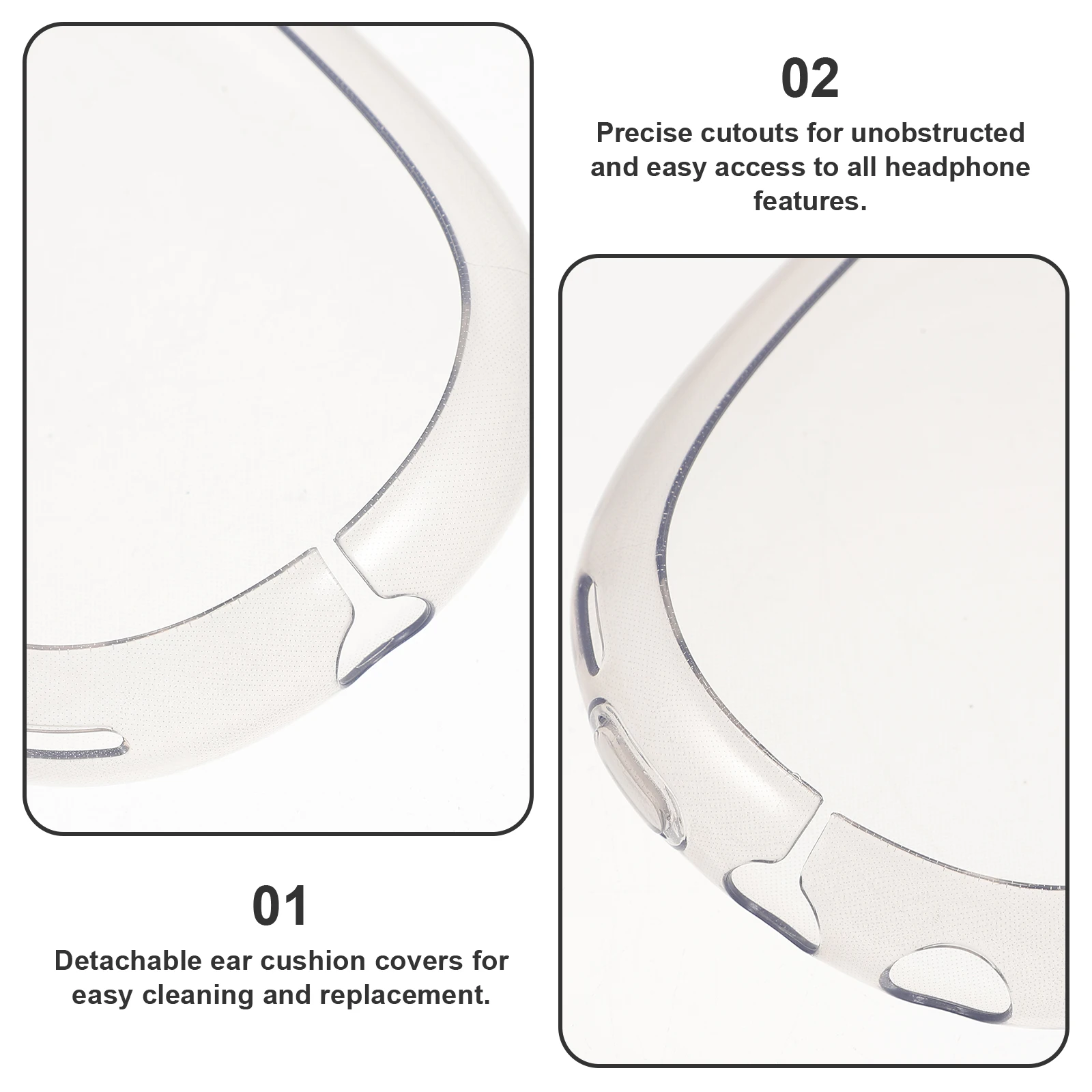 

Angoily 1 Pair Silicone Earphone Covers TPU Protective Case for Wireless Headphones Ear Pads