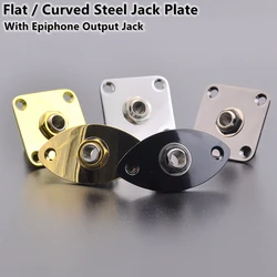 Flat / Curved Stainless Steel Jack Plate( Made in Japan by GOTOH) With Epi Output Jack(made in korea) For Electric Guitar Bass