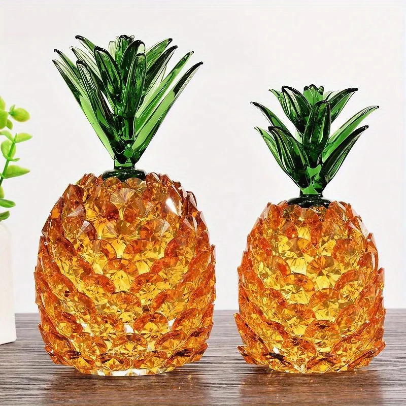 Crystal Ornaments Ruyi Pineapple Crystal Pineapple Porch Wine Cabinet Artificial Crystal Lucky Decoration Gift Home Decoration