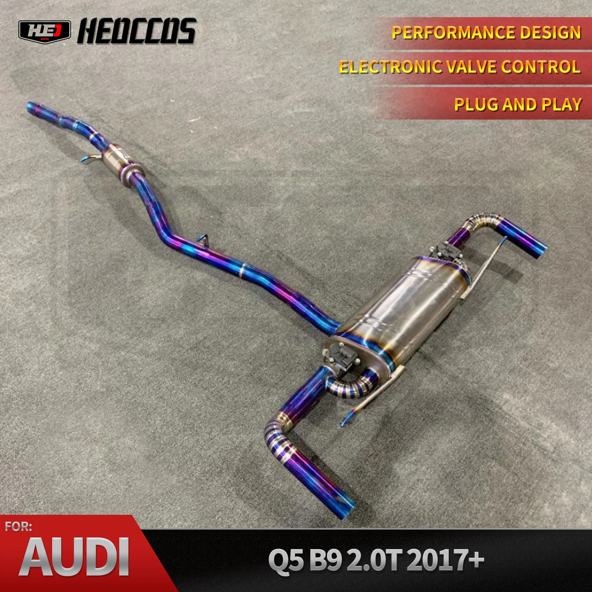 

HEO HOT-seller Performance Auto Engine Parts Catback Titanium Exhaust System for Audi Q5 2.0T 2017+ With Electric Valve Exhaust