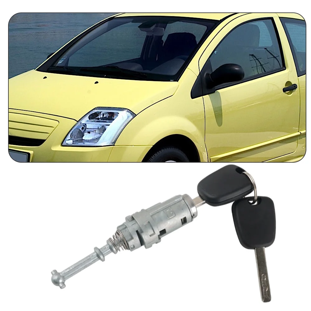 

Front Left Car Door Lock Cylinder With 2 Keys for CITROEN C2 C3 1/MK1 Pluriel 2002-2010 9170T9 9170W9
