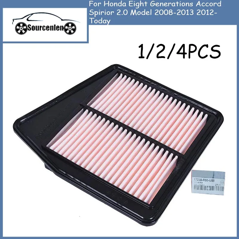 Air Filter Fit for Honda Eight Generations Accord Spirior 2.0 Model 2008-2013 2012-Today 17220-R60-U00 17220R60U00