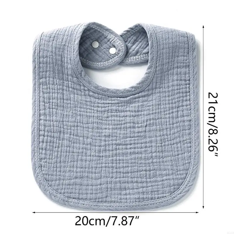 Q22D Baby Feeding Drool Bibs 4-layers Cotton Gauze Saliva Towel Bandana Burp Cloth