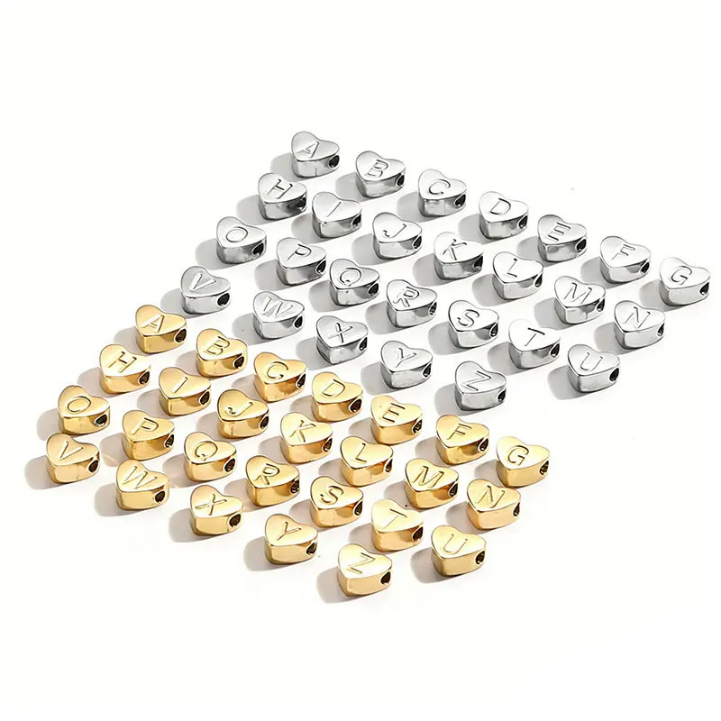

52 шт./лот, 6x7 мм, слайд-письмо A-Z, подвески из нержавеющей стали с английским алфавитом, подходят для ожерелья, браслета, ювелирных изделий своими руками