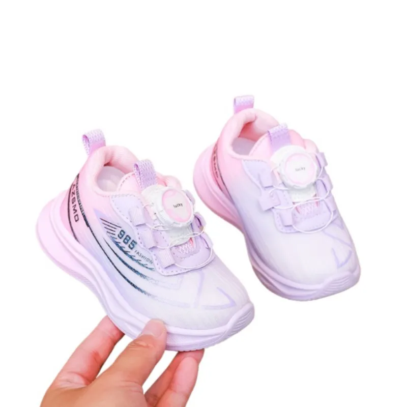 

2025 Autumn New Children's Lycra Breathable Soft Bottom Outdoor Student Lightweight Running Shoes Boys' Girls' Sports Shoes