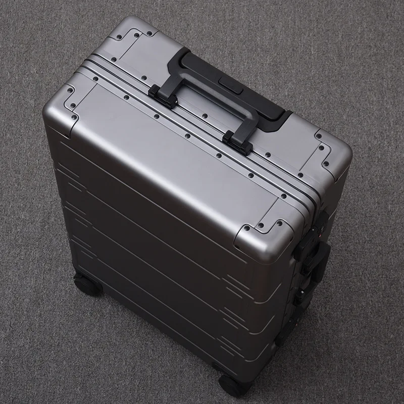 20/24/26/28 inch Business Silver color rolling luggage High quality aluminum trolley suitcase carry on suitcase on mute wheels