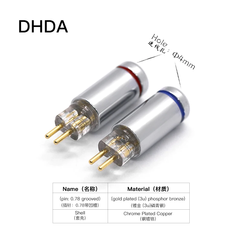 HAKUGEI DHDA DIY Custom Pin 0.78 Mmcx Qdc Flat 0.78 Ie200 Ie600 Ie900 A2DC N5005