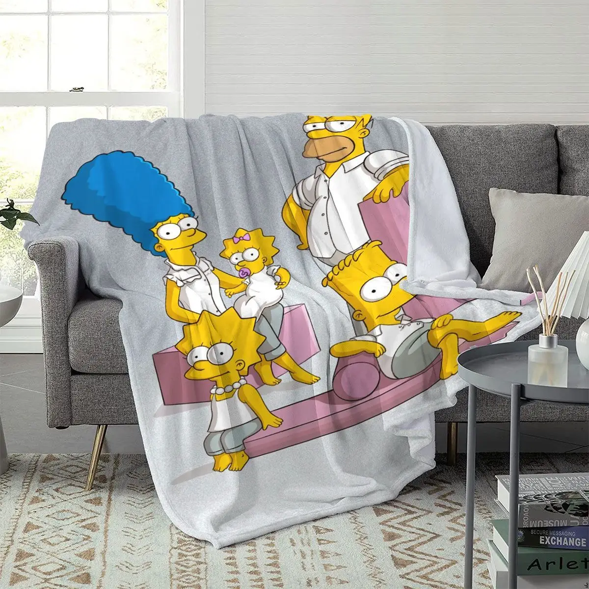 Neue The Simpsons Homer Bart Lisa Abe Kreative Cartoon-Flanelldecke Weiche und bequeme Decke für die Mittagspause und für klimatisierte Räume – Detail 15