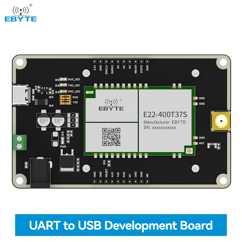 Испытательная плата LoRa модуль 433/470 МГц EBYTE E22-400TBH-02 5 Вт 25 км на большие расстояния, предварительно сваренный Стандартный USB-интерфейс, комплект для тестирования