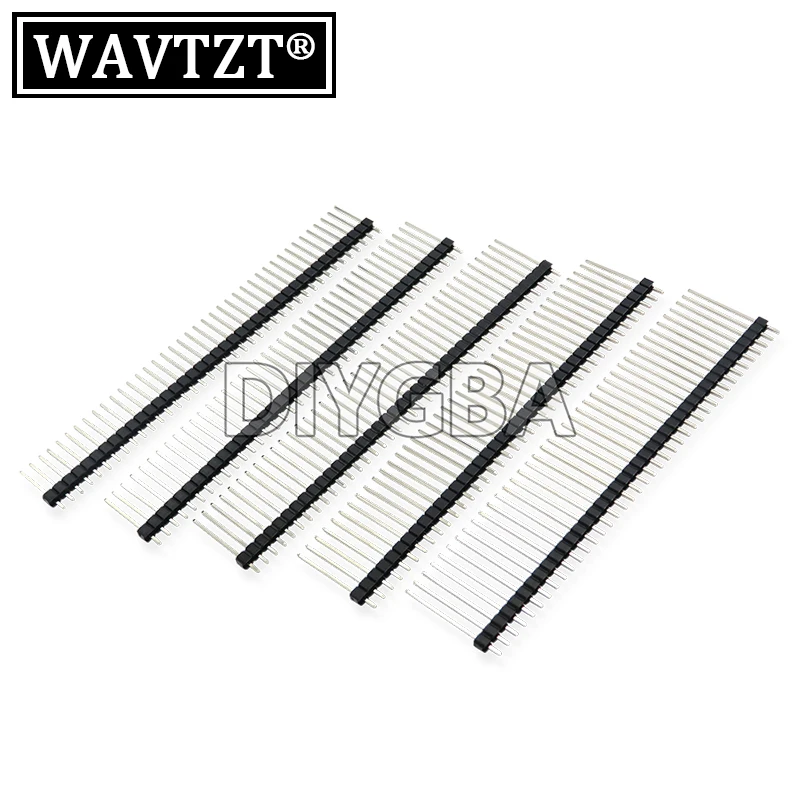 10PCS 1x40 2x40 Single Double Row Male Breakable Pin Header 40Pin Connector Strip For Arduino Black 2.54MM Length 15~25mm