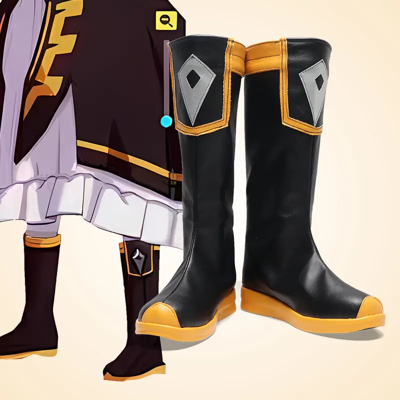 Anime Honkai Impact 3rd Theresa Apocalypse‌‌ Cosplay Shoes Black Short PU Leather Boots For Halloween Carnival