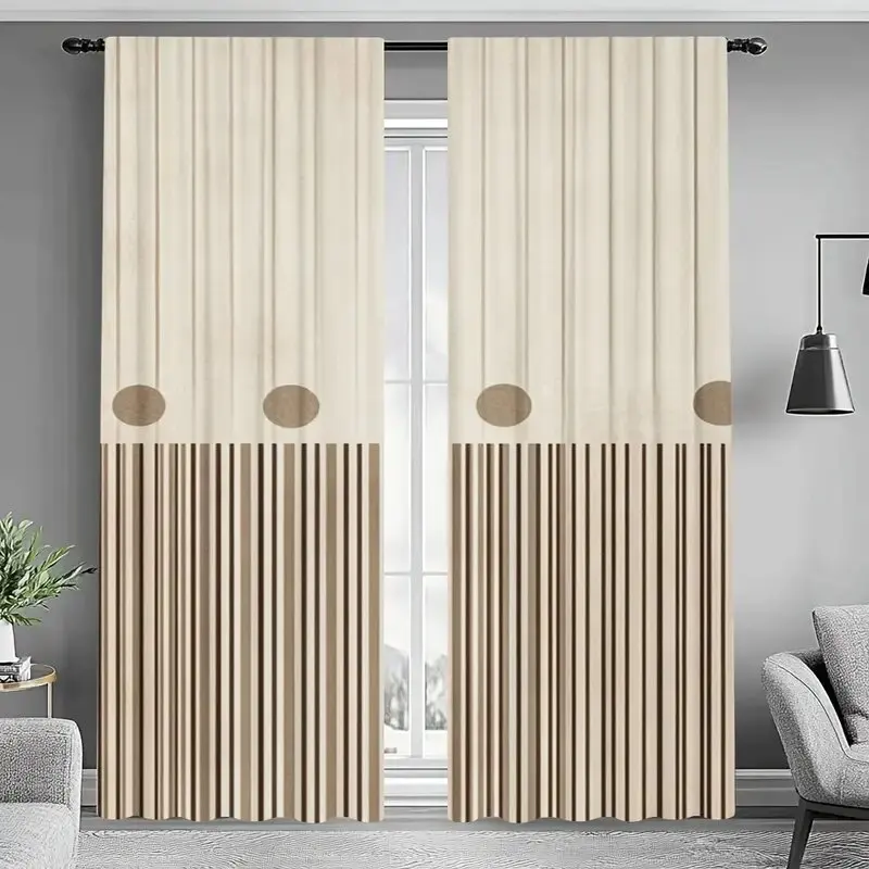 2 peças-cortinas escuras listradas modernas, cortinas de saco de poste, decoração de casa, decoração de quarto, decoração de janela, decoração de natal