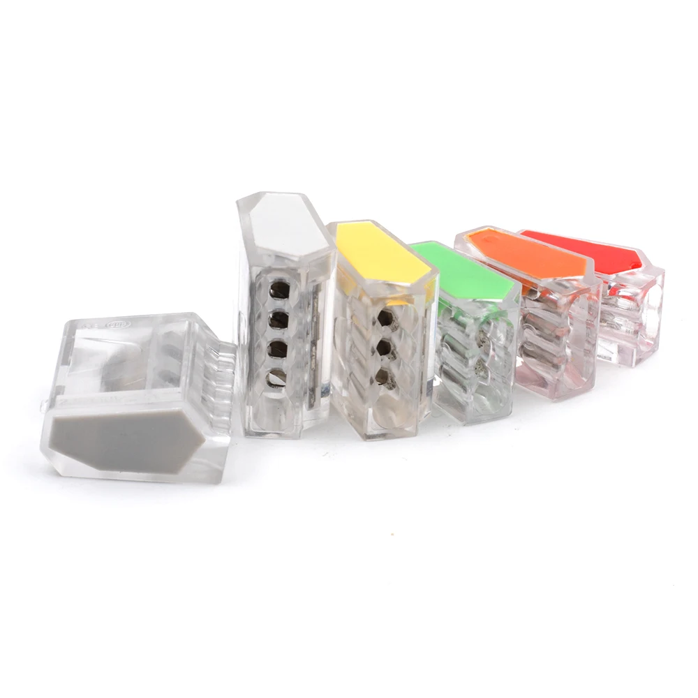 

25PCS Fast Wire Connector 2/3/4/5 Pin Terminal Block Push-in Junction Box Compact Electrical Cable For LED Conector 18-12AWG