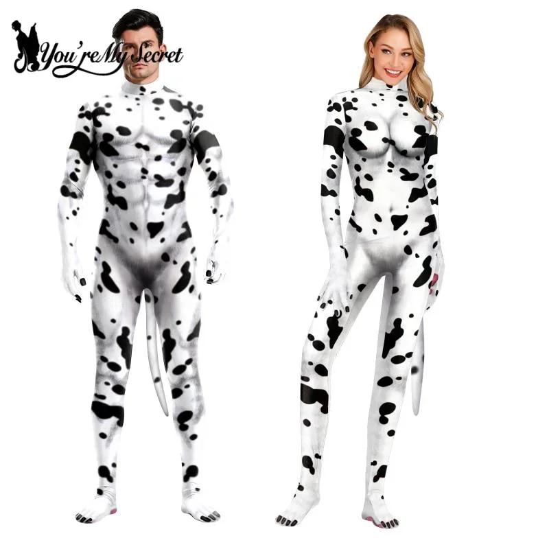 Fantasia de vaca animal unissex para adultos, Zentai Halloween, frutas com cauda macacão, macacão de vestir, roxo, carnaval, festival