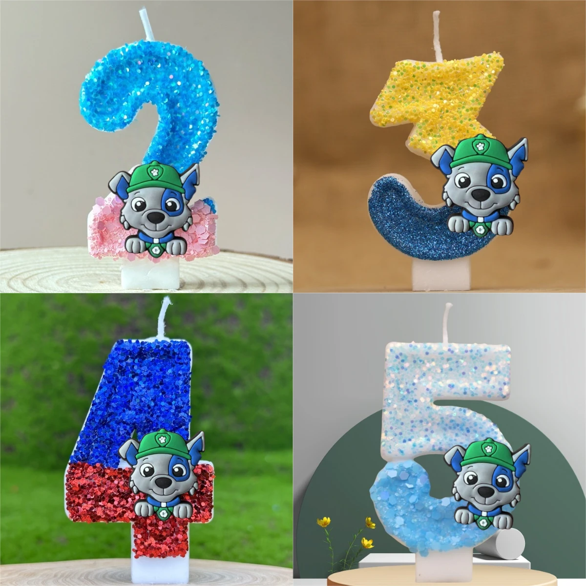 Свеча с номером «Щенячий патруль» для детей 0-9 лет, украшения для торта на день рождения, милый мультяшный аниме-фигурка, патруль, собака, подарок на вечеринку