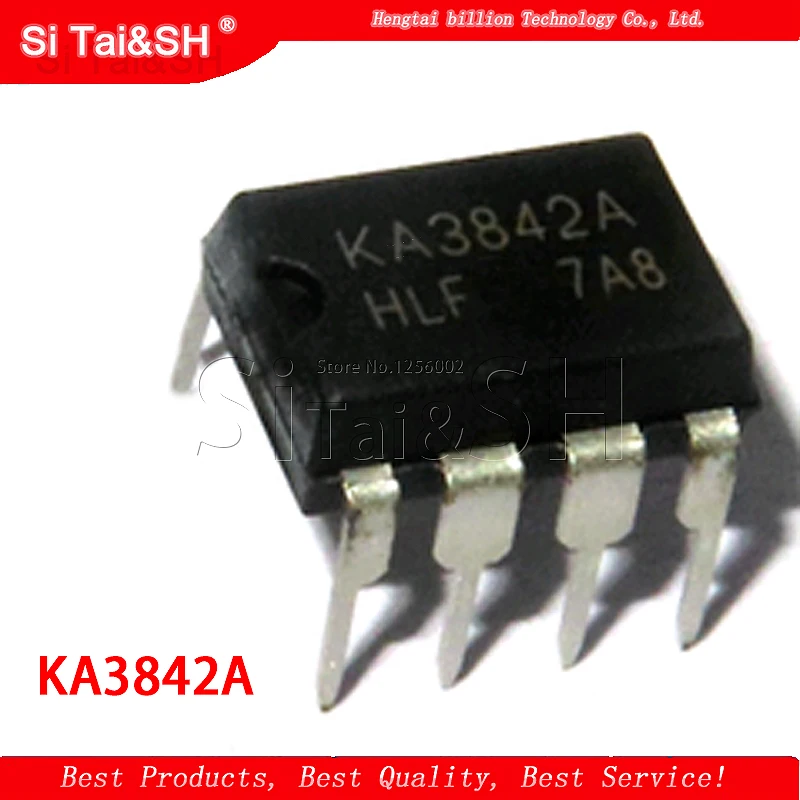 10pcs KA3842 KA3842A UC / TL3842 charger /  supply chip IC Manifold line DIP8 Original authentic