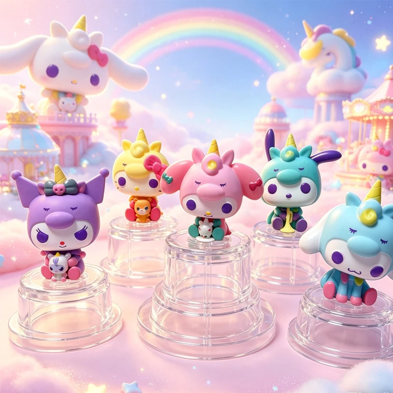 ¡Precio de Liquidación! Figuras de Vinilo Kawaii de la Serie Hello Kitty Friends, Cinnamoroll, Pochacco, Melody, Candy Unicorn, Muñecas de Juguete, Regalo para Niñas