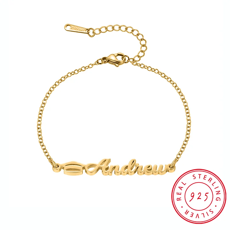 

Customized Graduation Cap Name Bracelet 925 Sterling Silver Customized Name Bracelet Graduation Season Gift Graduation Cap