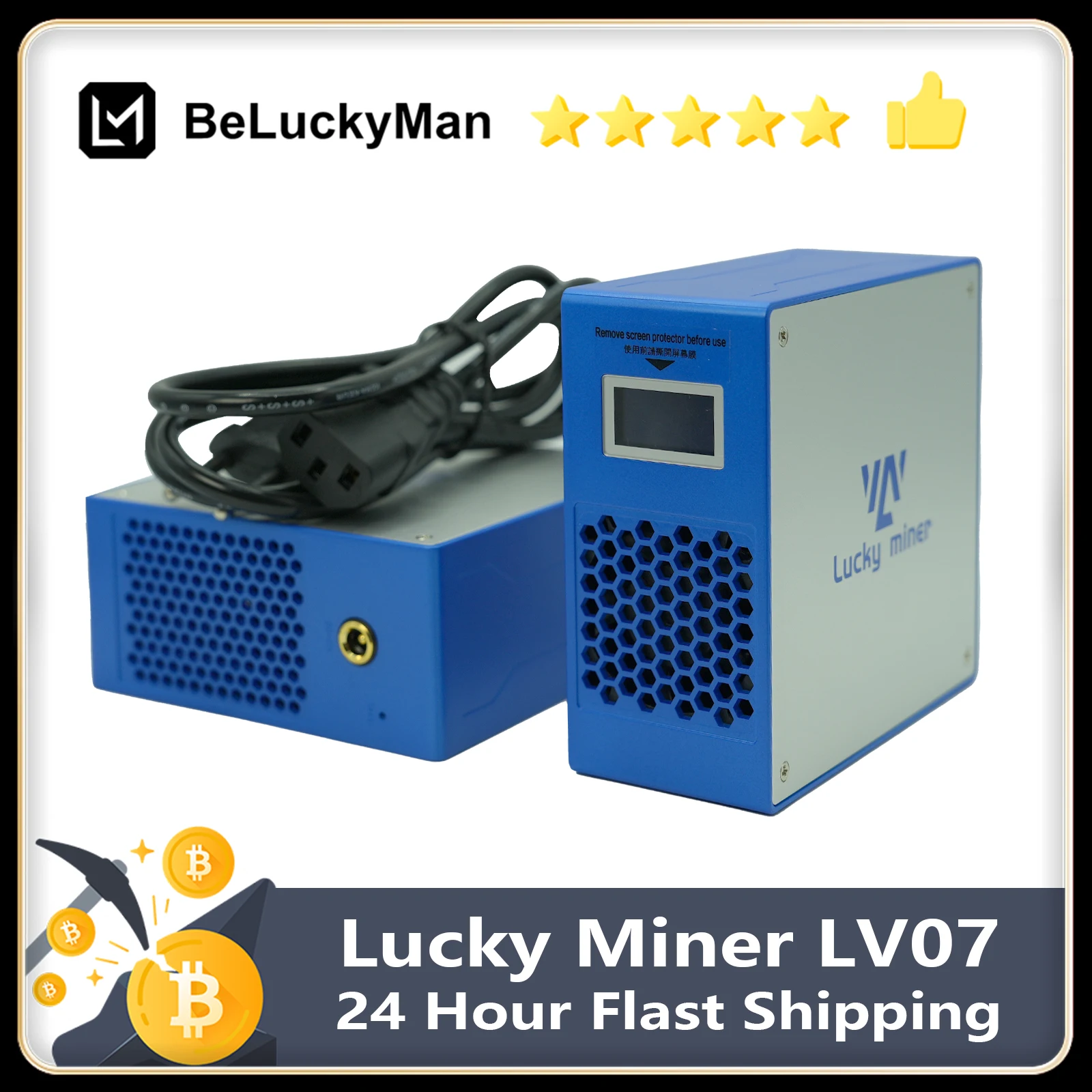 

Btc Miner LV07 2.4G WiFi Connection 1TBH/S Computing Rate SHA256 BM1366 Configure Solo Miner Bitcoin Miner