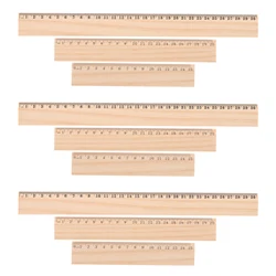 9 Pcs Wooden Ruler Rulers for Office Bulk Aesthetic Straight Edges Centimeter Scale