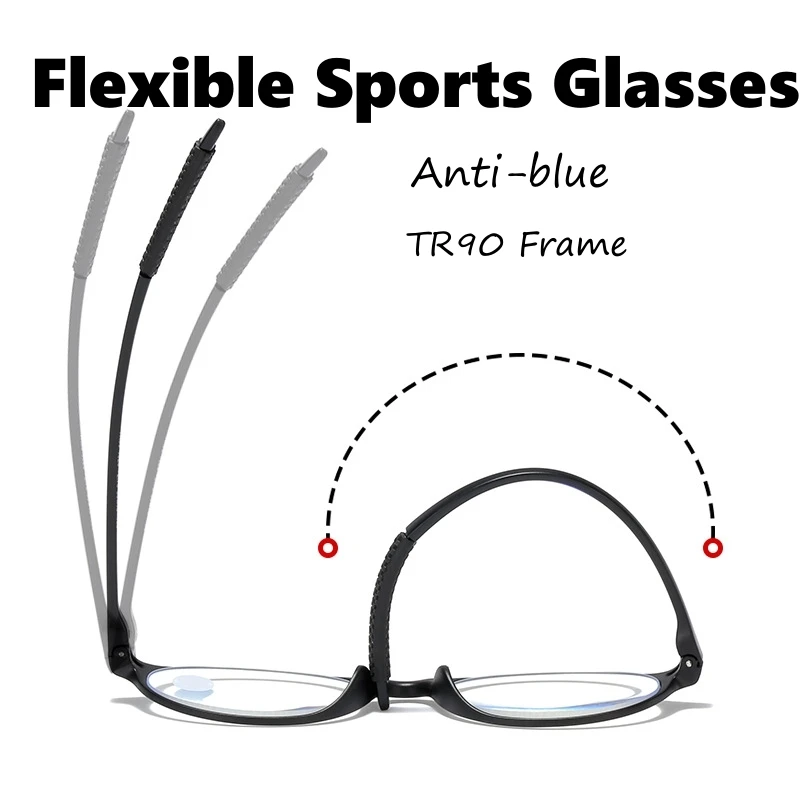 Retro Sports Reading Glasses New Trend Far Sight Eyeglasses Flexible Ultralight  Blue Light Blocking Presbyopia for Men Women