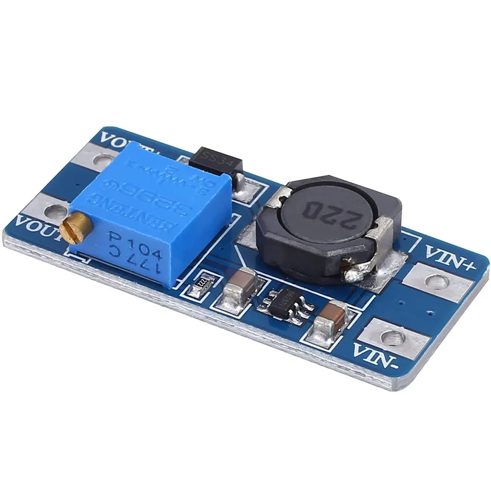 10 шт./лот MT3608 DC-DC Step Up Boost Converter Module 2A регулируемая плата регулятора напряжения 2в-24в до 5в-28в для Arduino